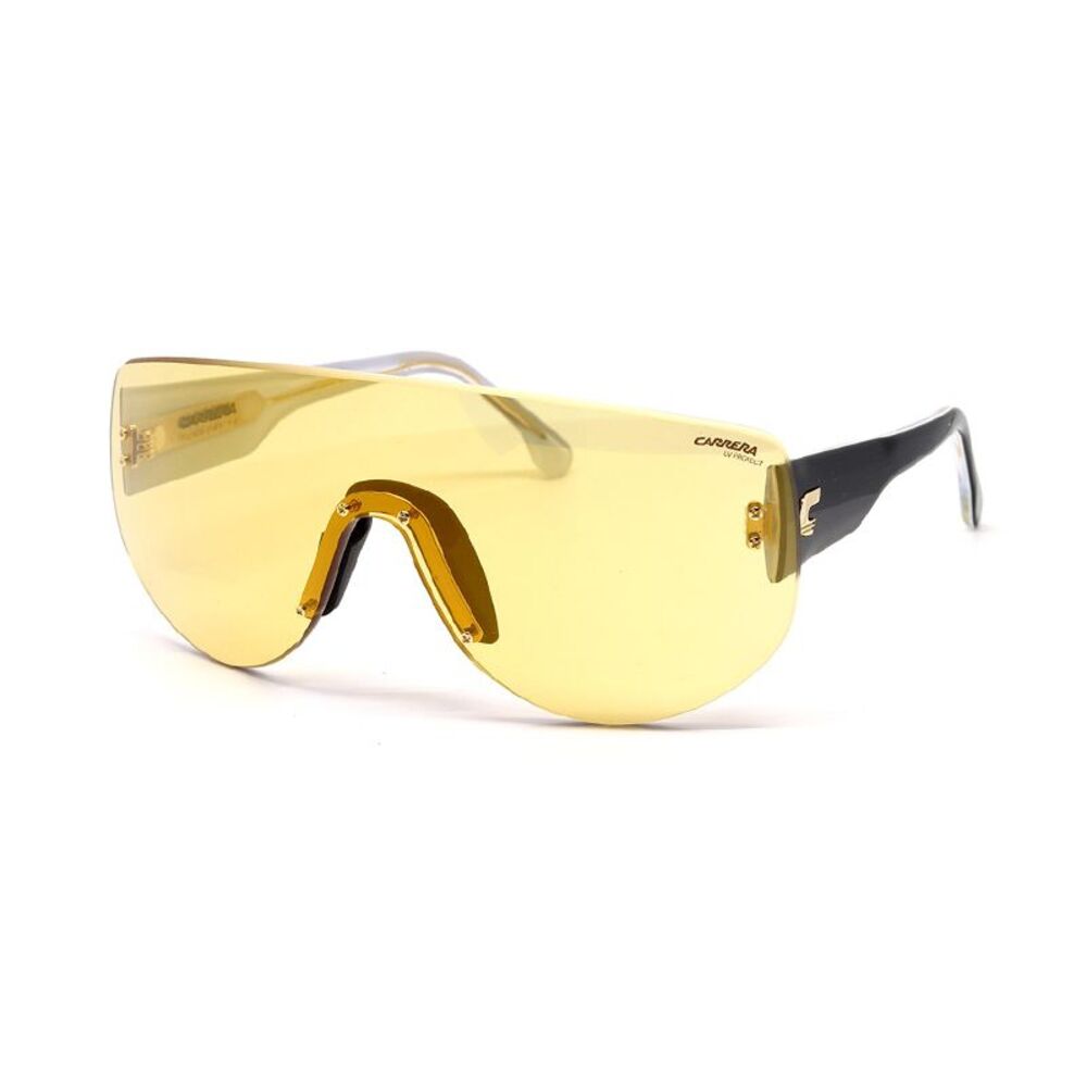 Carrera Sunglasses Shield Rimless, Yellow Black Frame and Yellow Gold Mirror